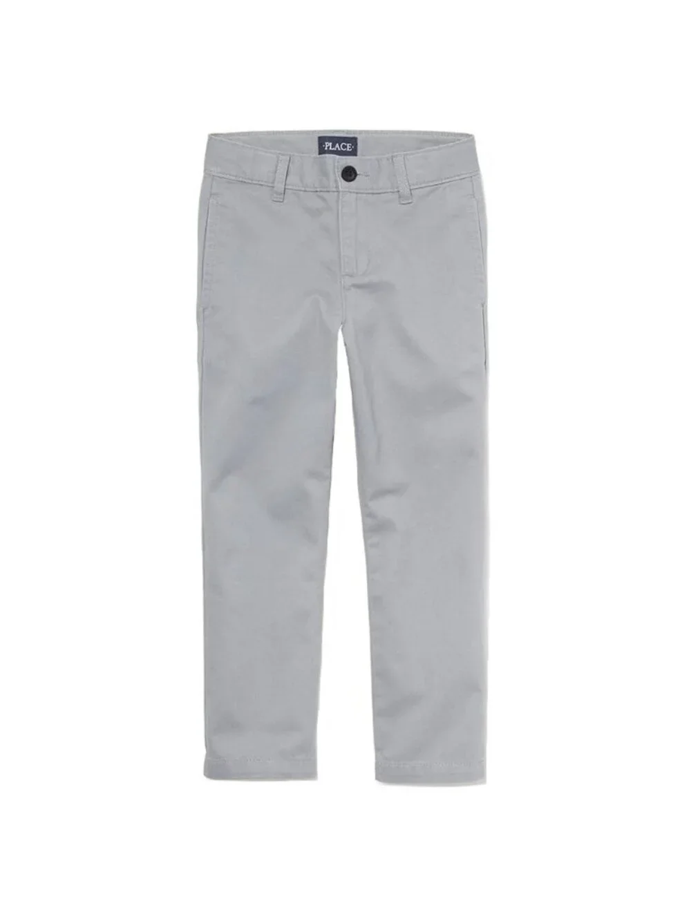 The Childrens Place Boys Stretch Relaxed Straight Chino Pants Husky Gray Size 20